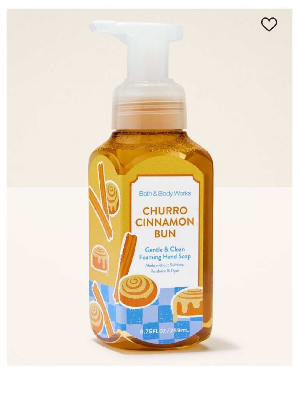 Bath & Body Works Churro Cinnamon Bun Foaming Hand Soap -🥮